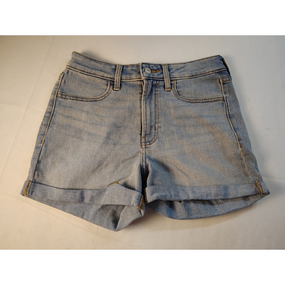 Old Navy High-Rise Wow Denim Shorts Light Wash Blue Womens Size 2 Cuffed Western